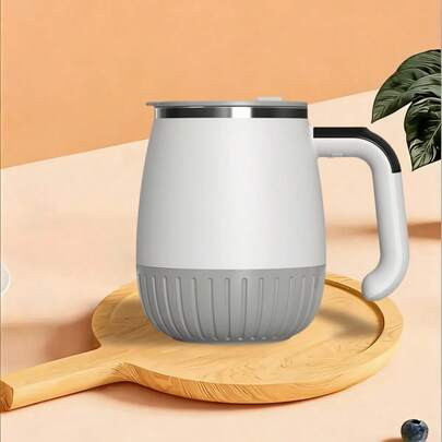 Teckwe 自动磁力搅拌杯，带温度显示 - 316不锈钢材质，USB充电，符合人体工学的手柄和杯盖，适用于咖啡、奶昔等饮品，咖啡吧配件，3.7V 200mAh