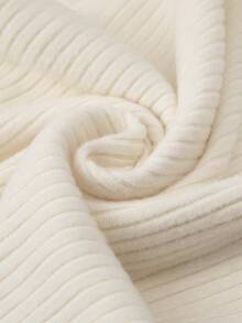 GlowEve CURVE 2pcs Women Knit Long Sleeve Top & Corduroy Lined Wide Leg Straight Pants Set, Casual Daily Commute Fashion French Street Vintage Business Holiday Apricot Autumn/Winter Homewear Cream Two Piece Set Comfy Set