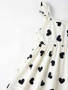 Baby Girl Heart Pattern Casual Cute Fashion Dress, Suitable For Outings, Parties, And Home Wear In Summer - Multicolor - View 5