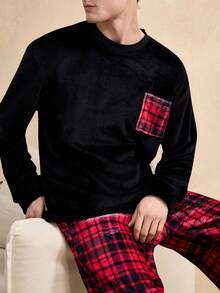 EverLounge Plaid Long Sleeve Top And Pants Fleece Pajama Set For Men - Multicolor - View 6