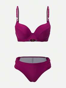 Swim Oasis 26ss Summer Elegant Women's Purple Red Romantic Underwire Gather Wrap Bikini 3 Pieces Set Skirt Swimsuit Set Modest 2 Piece Swimsuit Skirt Bikini Set Bathing Suit 3 Piece Set 3piece Swimwear New Women's Swimwear ArrivalFor School,Suitable For Holiday, Date, Afternoon Tea, Western, Cruise, Beach, Island, Road Trip, All Seasons, Music Festival, Boho Vacation,Bohemian Vacation, Chill Autumn ,Western Boho ,Elegant Tops For Women