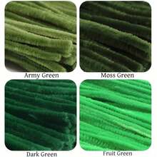 400根柔韧绿色雪尼尔绒条，多种绿色绒条可选，用途广泛，易于扭转弯曲，可用于DIY手工制作，例如制作郁金香、树叶、动物、圣诞树、母亲节礼物和各种创意项目——是艺术和手工爱好者、圣诞节项目和清洁的理想之选——经久耐用，可折叠，色彩缤纷。 - 綠色 - 查看 16