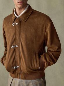 SWAVVY Áo khoác nam dài tay màu trơn, đa năng, khóa kim loại, kiểu dáng đơn giản, màu đất; Áo khoác bomber nam màu nâu cà phê; Áo khoác nam màu nâu; Áo khoác sơ mi nam; Áo khoác màu nâu; Áo khoác nam màu đất; Áo khoác màu nâu cho nam. - màu nâu - Xem 6