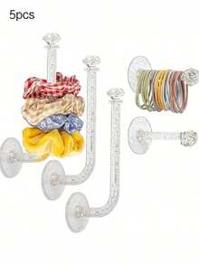 1/5/10pcs Jewelry Storage Rack, Transparent Crystal Necklace Bracket Jewelry Rack, Wall Accessory Storage Rack, Bracelet Hanging Storage Rack,  Transparent Jewelry Hanging Rack, Hair Clip Rack, Headband Storage Hook,  Christmas Gifts, New Year Gifts - Clear - View 12