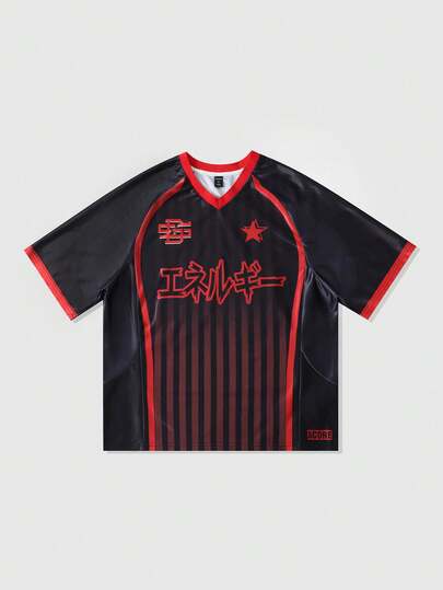 ROMWE MEN 男士运动短袖T恤，网眼拼接面料，夏季款