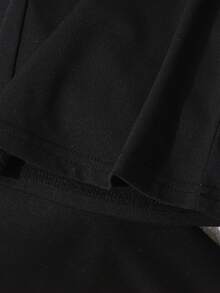 SHEIN 2pcs/Set Girls' Minimalist Commuter Black Design Camisole And Slim Flare Leg Pants Set, Paired With White Trim, Waist Belt Design, Suitable For Summer Beach, Vacation, Travel And Outings - Black - View 7