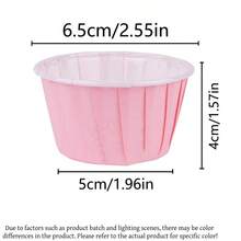 50个装纸杯蛋糕托，玛芬蛋糕衬垫，防油烘焙衬垫，带铝箔边，适合与家人朋友在家庭厨房或学校举办派对、万圣节庆祝活动。 - 粉色 - 查看 4