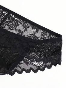 DrisQ DrisQ Lencería sexy para hombres con lazo negro elegante, encaje negro seductor, ajuste delgado y malla negra hueca en la cintura - Negro - Ver 3