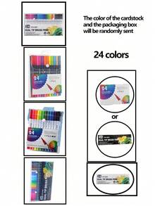 Dual Tip Brush Marker, Fine & Soft Double Tip Art Markers For Adult Kids Coloring Hand Lettering Writing Planner Journal Note Calligraphy Drawing Art Craft School Supplied Back To School - Multicolor - - View 13