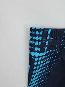 Manfinity Swimmode Quần bơi nam in họa tiết thời trang, thích hợp cho hồ bơi và bãi biển. Đồ bơi nam, quần đùi bơi nam. - Màu xanh hải quân - Xem 4