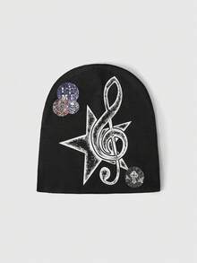 ROMWE Goth Women Beanie Hat - Black - View 1
