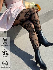 GalTyme Plus Size Floral Print Fashionable Sexy Leggings,Date, Commute, Party,Fall /Autumn/Winter/Summer,Christmas,New Year,Thanksgiving,Party,Wedding,Beach,Graduati,Chic,Elegant,Casual,Going Out,Date,Appointment,Commute,Shining,Valentine's Day,Elegant ,Vacation,Casual,Y2k,Sexy