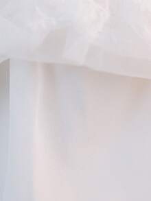 Newborn Baby Girl Elegant Cute White Mesh Embroidered Bow Decor Dress - White - View 8