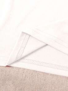 Rovax Street Fashion Women Short Sleeve T-Shirt, Minimalist English Graphic Print - White - View 4