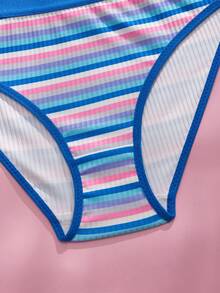 2pcs Colorful Striped Camisole Bras, Comfortable Wireless - Multicolor - View 8