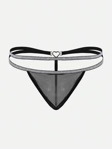 DrisQ DrisQ 1pc Men's Sexy Black Mesh Silver Thread G-String Underwear - Black - View 5