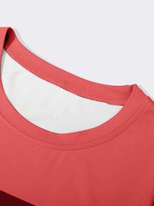 Manfinity Homme Áo thun nam tay ngắn cổ tròn in chữ và sọc, kiểu dáng thường ngày, đa năng. - Nhiều màu - Xem 4