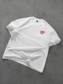 PAVTROS 男士字母印花圆领休闲百搭短袖T恤