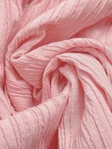 Olithes Off Shoulder Frilled Shirred Waist Puff Sleeve Layered Hem Milkmaid Dress Vacation Beach Outfits Women Summer Dresses For Women Tiered Hem Dress Off Shoulder Summer Dress Feminine Dress Smocked Women Dress - Pink - View 6