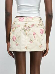 Maija Y2K Style Women Denim Mini Skirt, Suitable For Music Concerts And Back To School Outfits - Multicolor - View 3