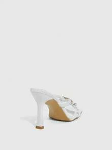 CUCCOO SZL Giày sandal cao gót dành cho nữ - trắng - Xem 3