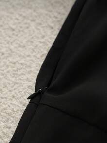 GlowEve 优雅浪漫情人节爱心印花长裙（女款） - 黑色 - 查看 4