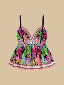 Travachic Áo hai dây in họa tiết nhiệt đới gợi cảm cho nữ - Nhiều màu - Xem 2