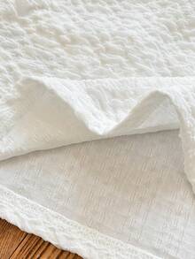 SHEIN 女婴可爱休闲夏季百搭白色针织荷叶袖T恤