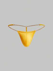 Metal Chain Luxury Fashion Party Intimate Butt-Lifting Thong Underwear For Men - Yellow - View 1