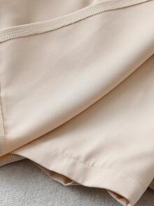 Franclia 女士时尚休闲黑色吊带背心，百搭通勤修身款卡其色阔腿短裤裙，两件套，春夏装 - 彩色 - 查看 3