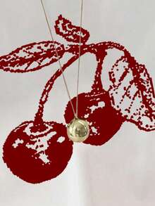 Resyla Women's Cherry Print Short Sleeve Casual Round Neck T-Shirt