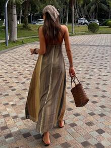 Livesso Beaded Tie Dye Dress For Women, Vacation - Multicolor - View 2