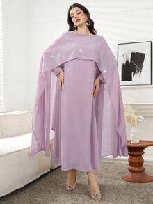 Yasmyna 优雅奢华的镶钻连衣裙，精致设计，适合度假、派对和正式场合。 - 粉色 - 查看 4