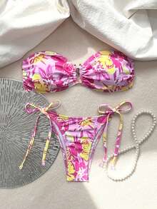Swim Mod Bộ đồ bơi bikini hở lưng in hoa gợi cảm cho nữ - Nhiều màu - Xem 3