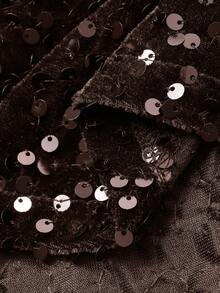 DAZY Chân váy ngắn ôm sát thanh lịch đính sequin dành cho nữ, thích hợp cho mùa xuân/hè và lễ hội. - Cà phê nâu - Xem 8