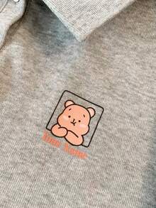 Franclia 修身 Polo 领短袖上衣 + 侧袋短裤 - 灰色 - 查看 5