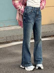 DAZY Jeans casuales con bolsillos para adolescentes - Azul - Ver 6