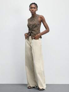 Maija Women's Casual Fashionable Street Leopard Print Wrap Single-Breasted Fitted Denim Vest, Summer - Multicolor - View 7