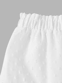 SHEIN MOD Ruffle Skirt Boho Long Skirt Break Paperbag Waist Frill Trim Ruffle Hem Skirt - White - View 3