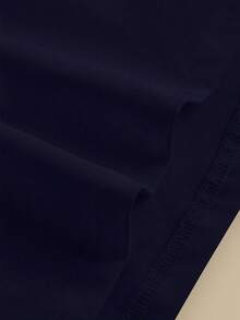 Camiseta de manga corta ajustada con cuello bordado para mujer - Azul marino - Ver 3