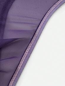 1条紫色超薄网眼丁字裤 - 紫色 - 查看 6