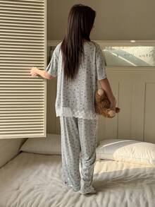 Dazy Kids Tween Girl Ditsy Floral Long Sleeve Top And Pants Pajama Set