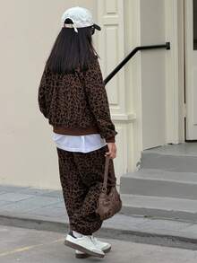 Dazy Kids Tween Girls Leopard Print Jacket Set - Brown - View 2