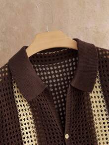 HIMLAND Men's Casual Hollow Out Faux Cashmere Loose Cardigan Sweater, Spring/Summer - Multicolor - View 7