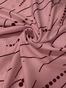 SHEIN Clasi Blusa feminina casual de manga curta com estampa vazada por toda a peça - Rosa - Ver 7