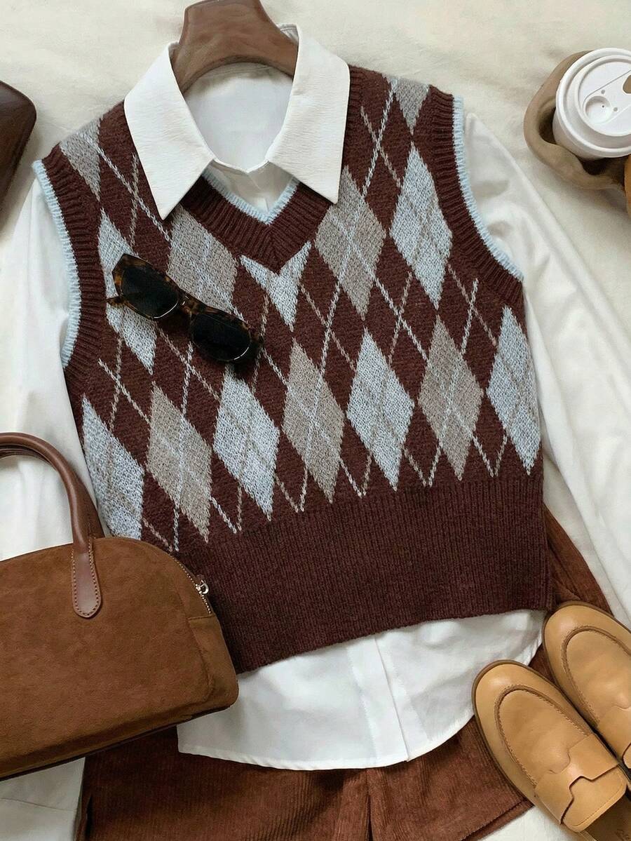 Comfortcana Gilet sans manches femme à motif blocs de couleurs minimaliste pour tous les jours