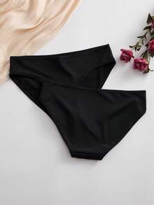 7pcs/Pack Women's Seamless Black Panties, Elegant & Comfortable Underwear - Black - View 4