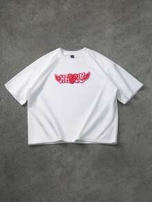 PAVTROS 男士印花时尚圆领白色短袖T恤 - 白色 - 查看 5