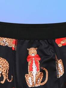 Notgurli Valentine's Day Funny Print Heart Leopard Game Console Mid-Rise Boxer Briefs - Multicolor - View 3