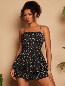 Travachic Casual Vacation Ruffled Hem Backless Tie Strap Jumpsuit, Summer - Orange - View 6